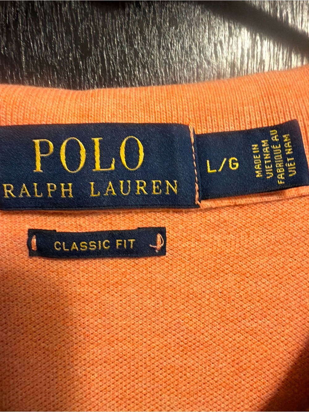 Polo Ralph Lauren Polo Shirt Mens Sz Large Orange Teal Pony Classic Fit Preppy - Picture 4 of 9